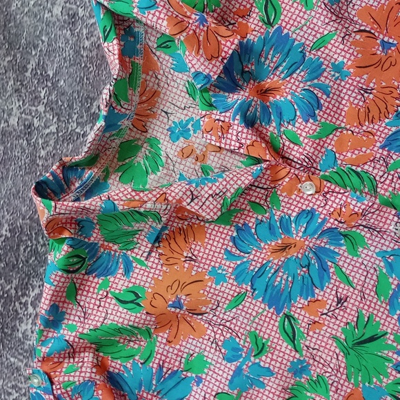 Vintage 80s Floral Pattern Button-Up Shirt - Picture 3 of 4